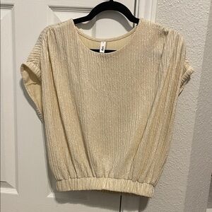 Glam Cream Textured Women's Blouse